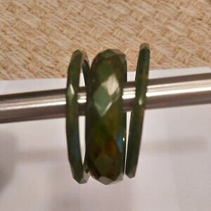 Green faceted bangles bakelite